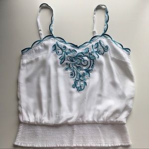 WHBM EMBROIDERED CAMI